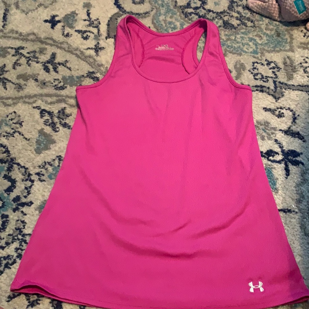 Pink women’s under armor tank top size Lg